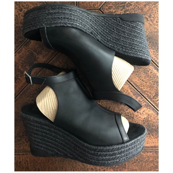 LIBERITAE LEATHER PLATFORM WEDGE SANDALS EURO SIZE 38 US SIZE 7.5 - Picture 2 of 13